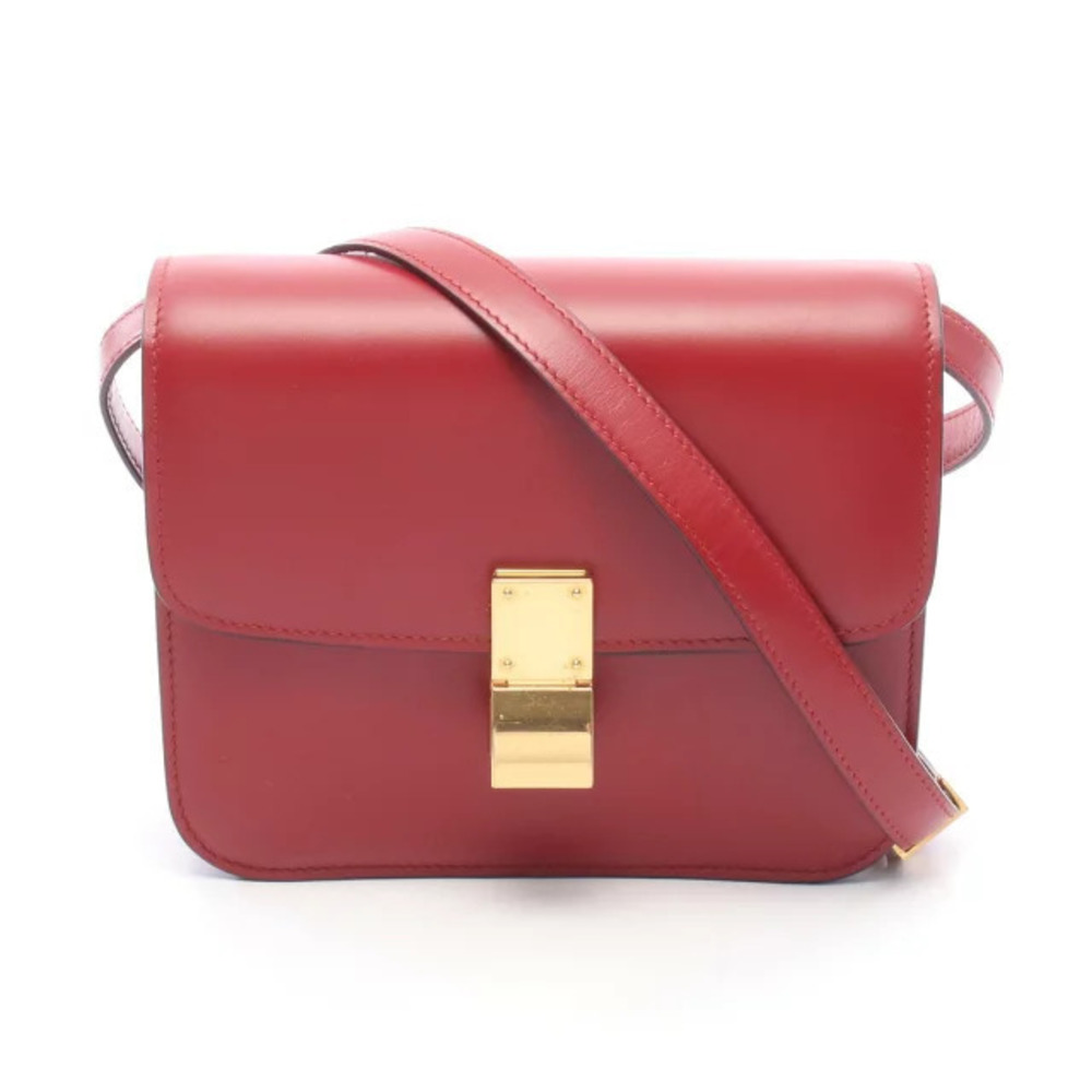 Celine Teen Shoulder Bag Leather Red